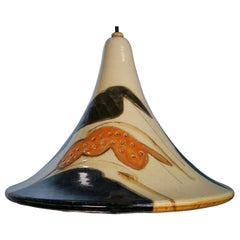 Vintage Danish Modern Glazed Ceramic Pendant by Artist Marianne May, 1970s