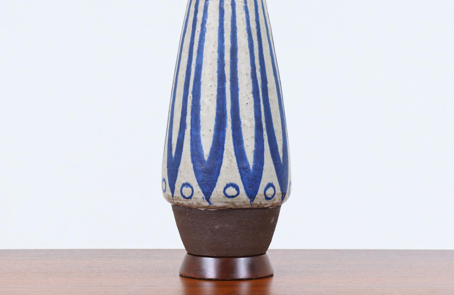 Danish Modern Glazed Ceramic Table Lamp 1