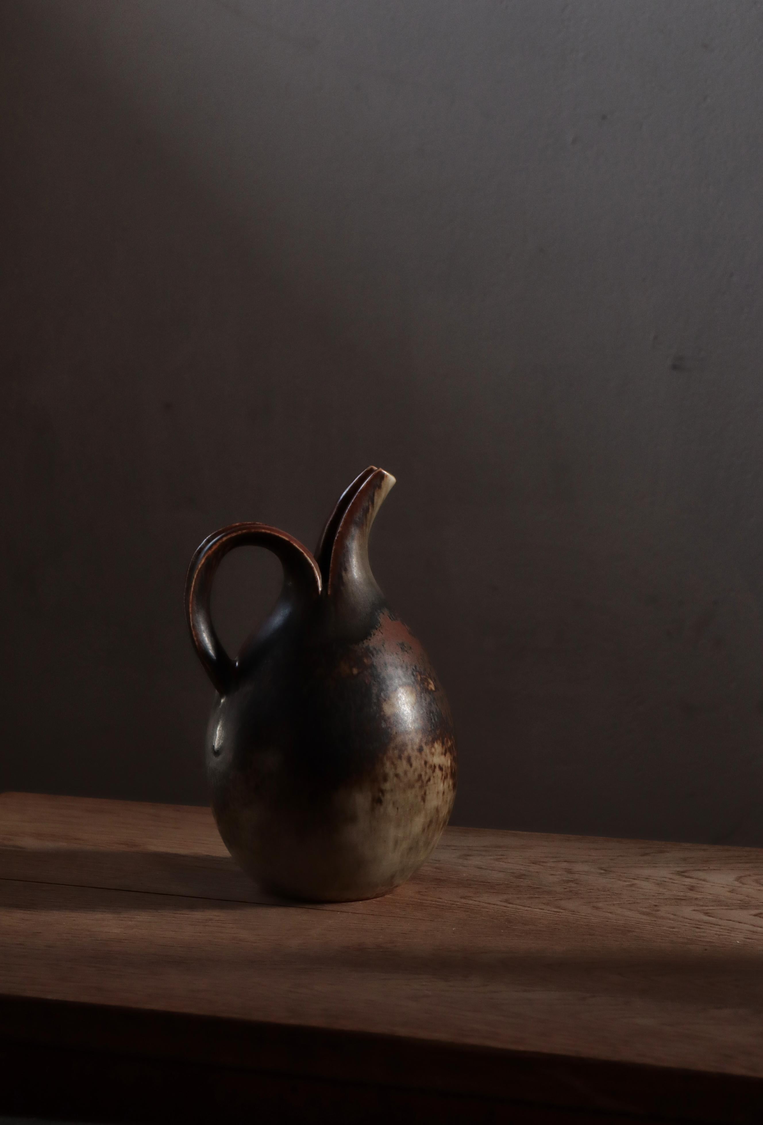 Dänische moderne glasierte Steinzeugkanne von Eva Stæhr-Nielsen für Saxbo, 1930er Jahre im Angebot 9