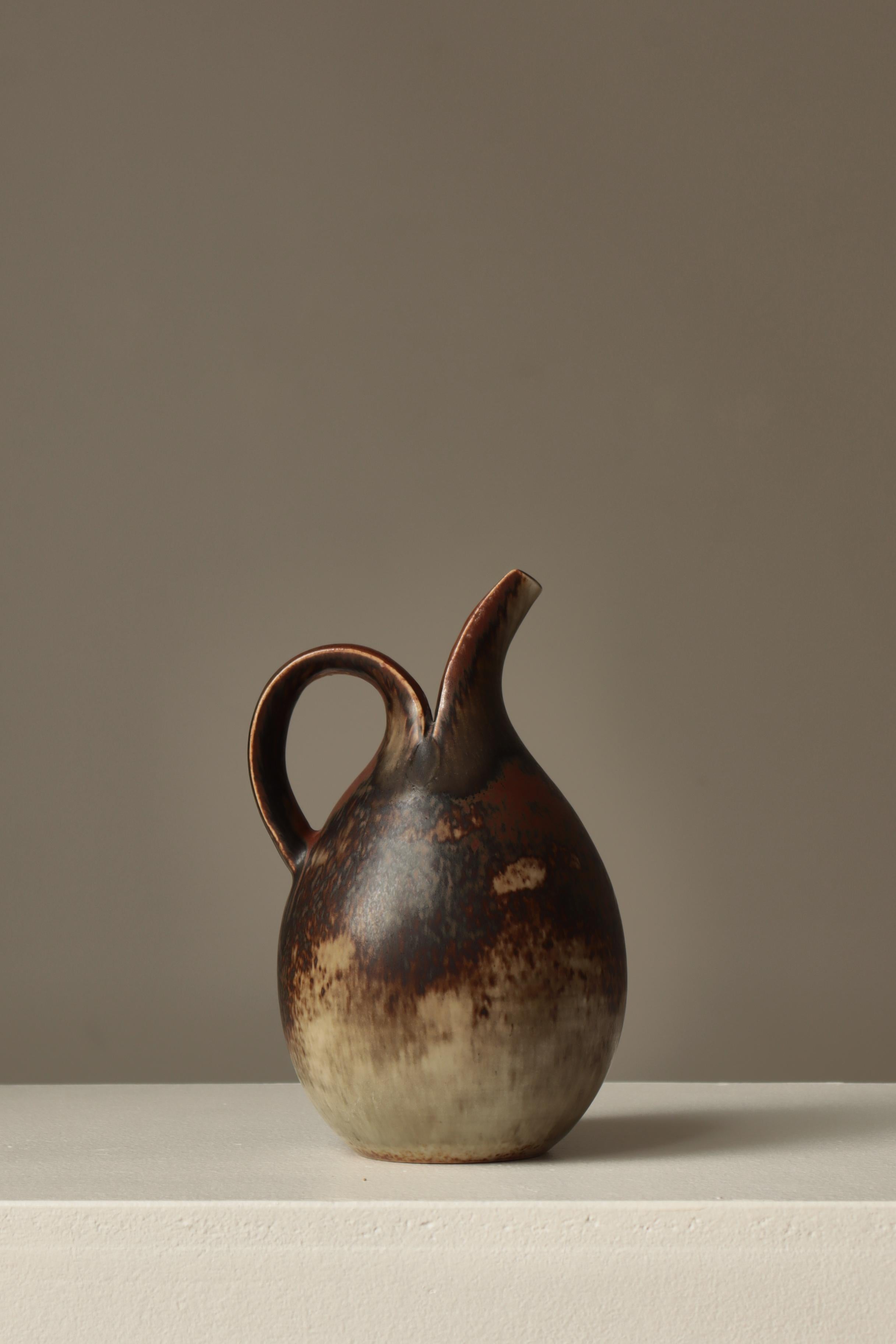 Dänische moderne glasierte Steinzeugkanne von Eva Stæhr-Nielsen für Saxbo, 1930er Jahre im Zustand „Gut“ im Angebot in Odense, DK