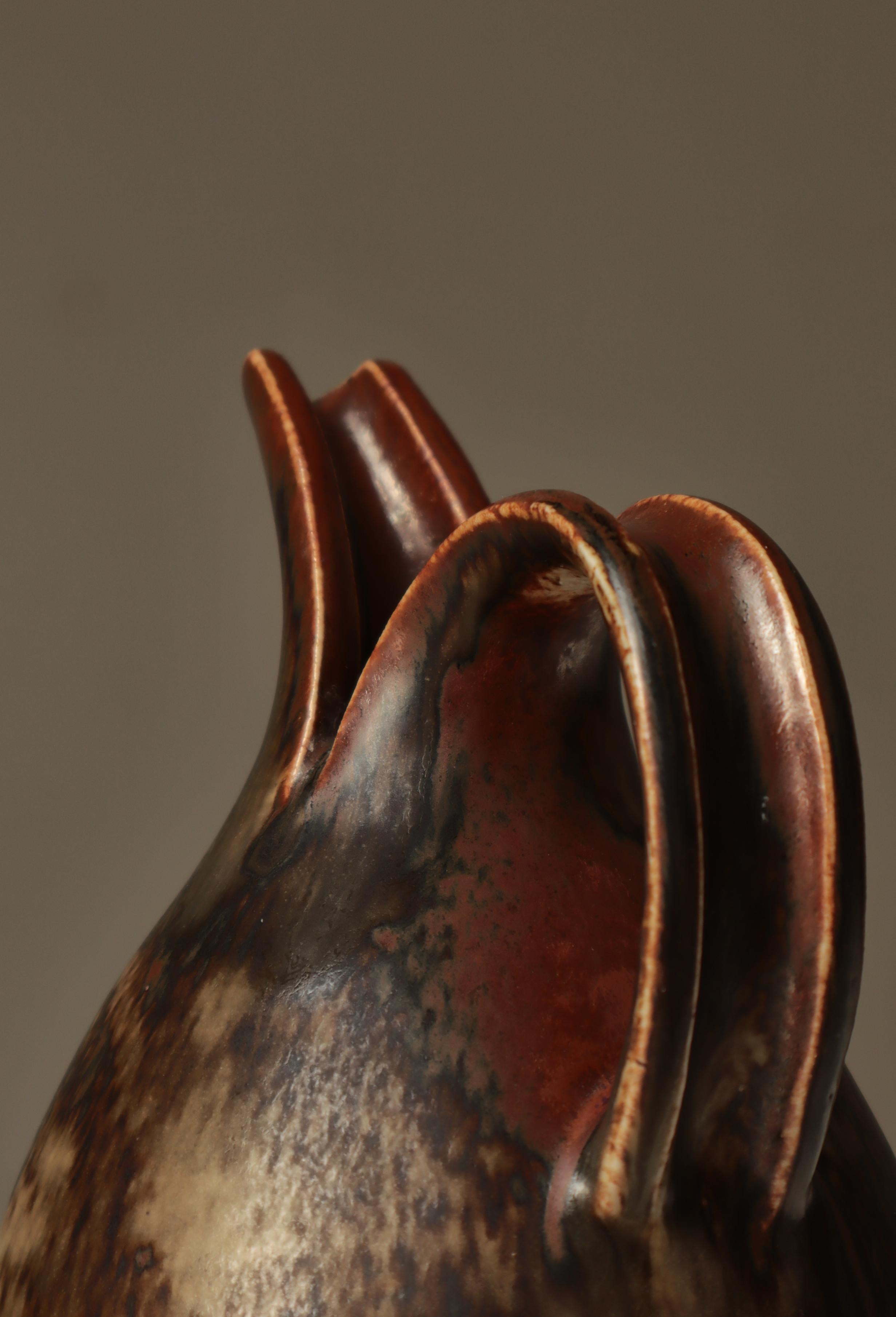 Dänische moderne glasierte Steinzeugkanne von Eva Stæhr-Nielsen für Saxbo, 1930er Jahre (Mitte des 20. Jahrhunderts) im Angebot