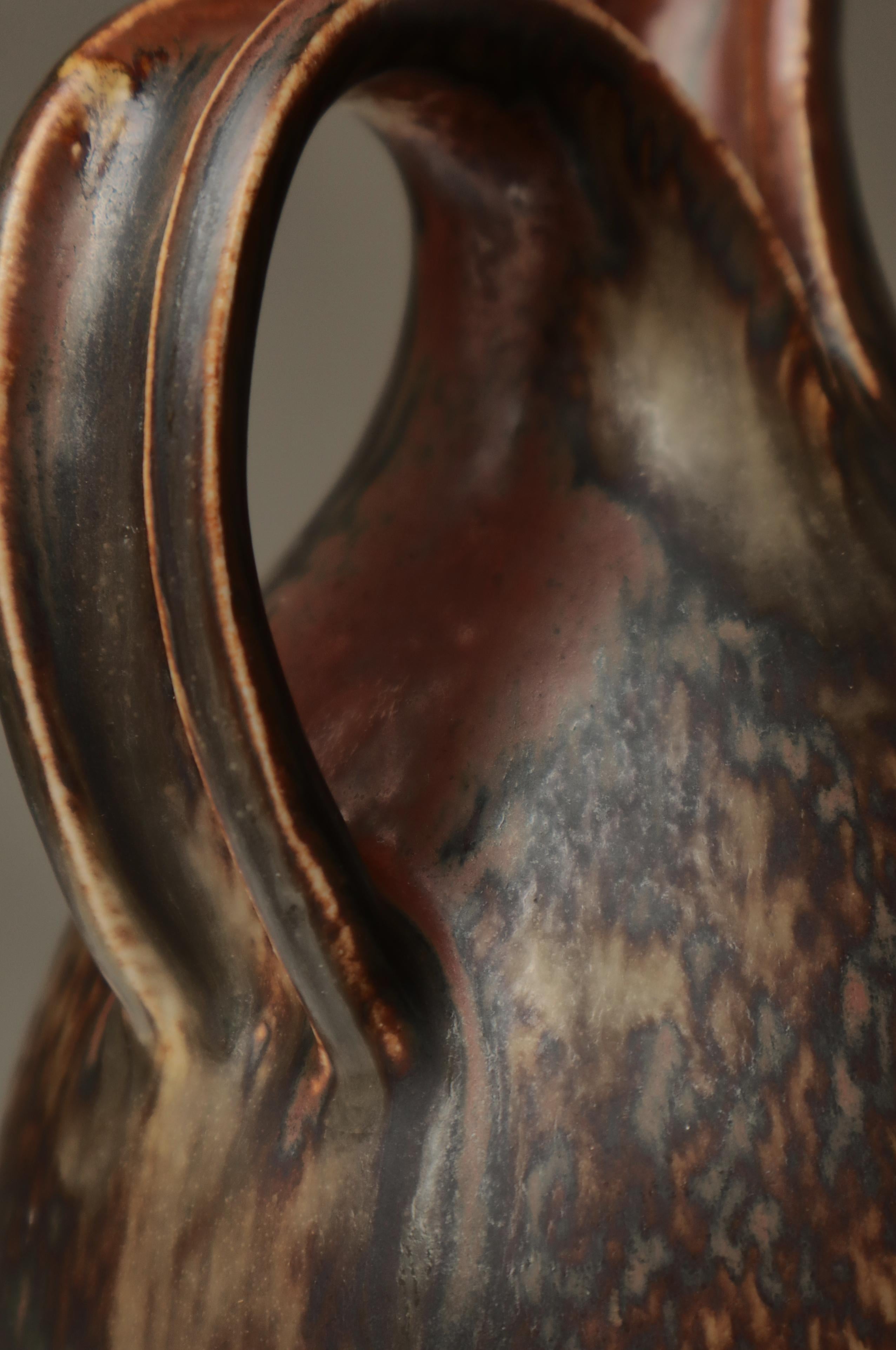 Dänische moderne glasierte Steinzeugkanne von Eva Stæhr-Nielsen für Saxbo, 1930er Jahre im Angebot 1