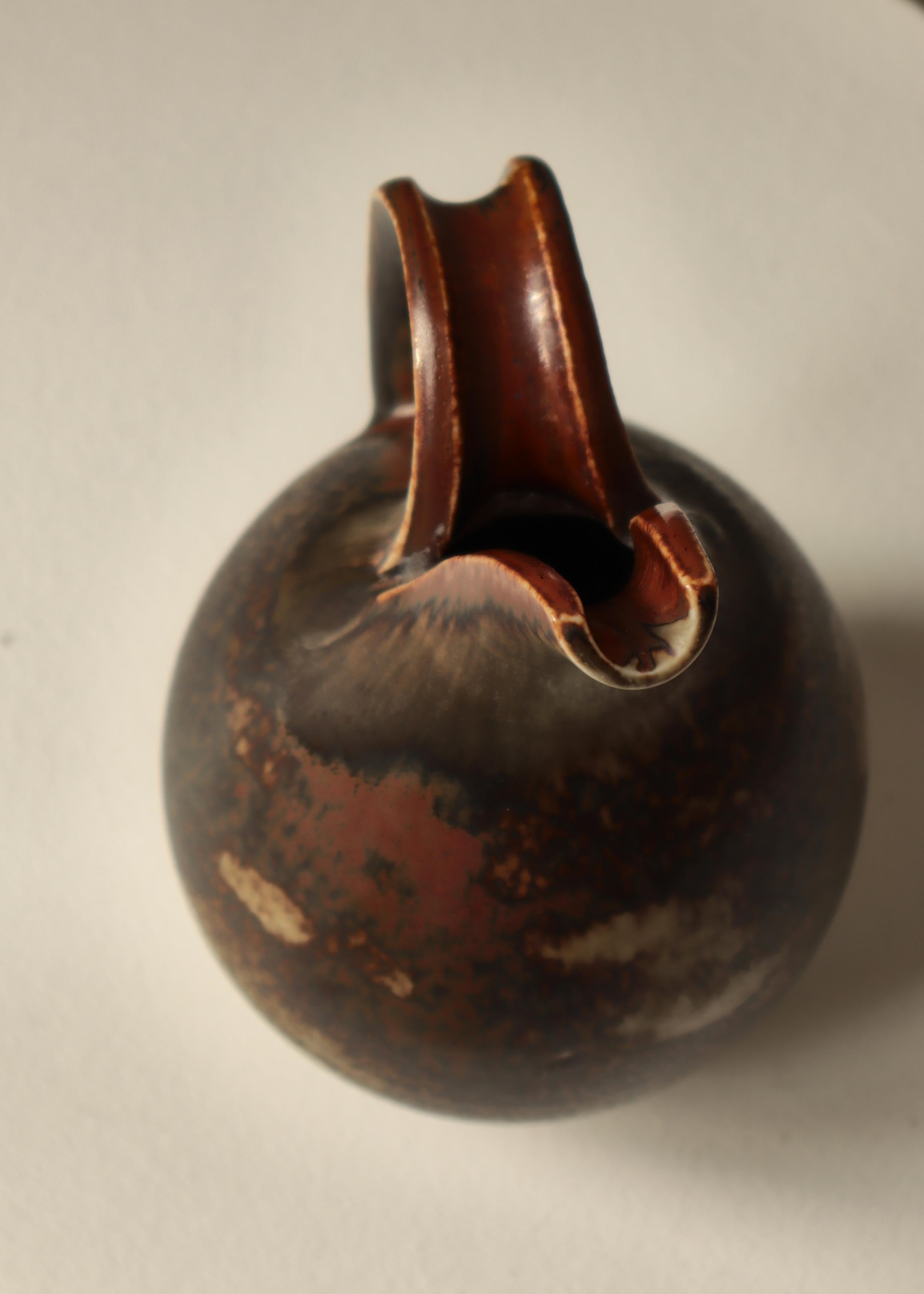 Dänische moderne glasierte Steinzeugkanne von Eva Stæhr-Nielsen für Saxbo, 1930er Jahre im Angebot 3