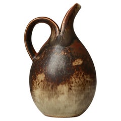 Danish Modern Glazed Stoneware Pitcher by Eva Stæhr-Nielsen for Saxbo, 1930s