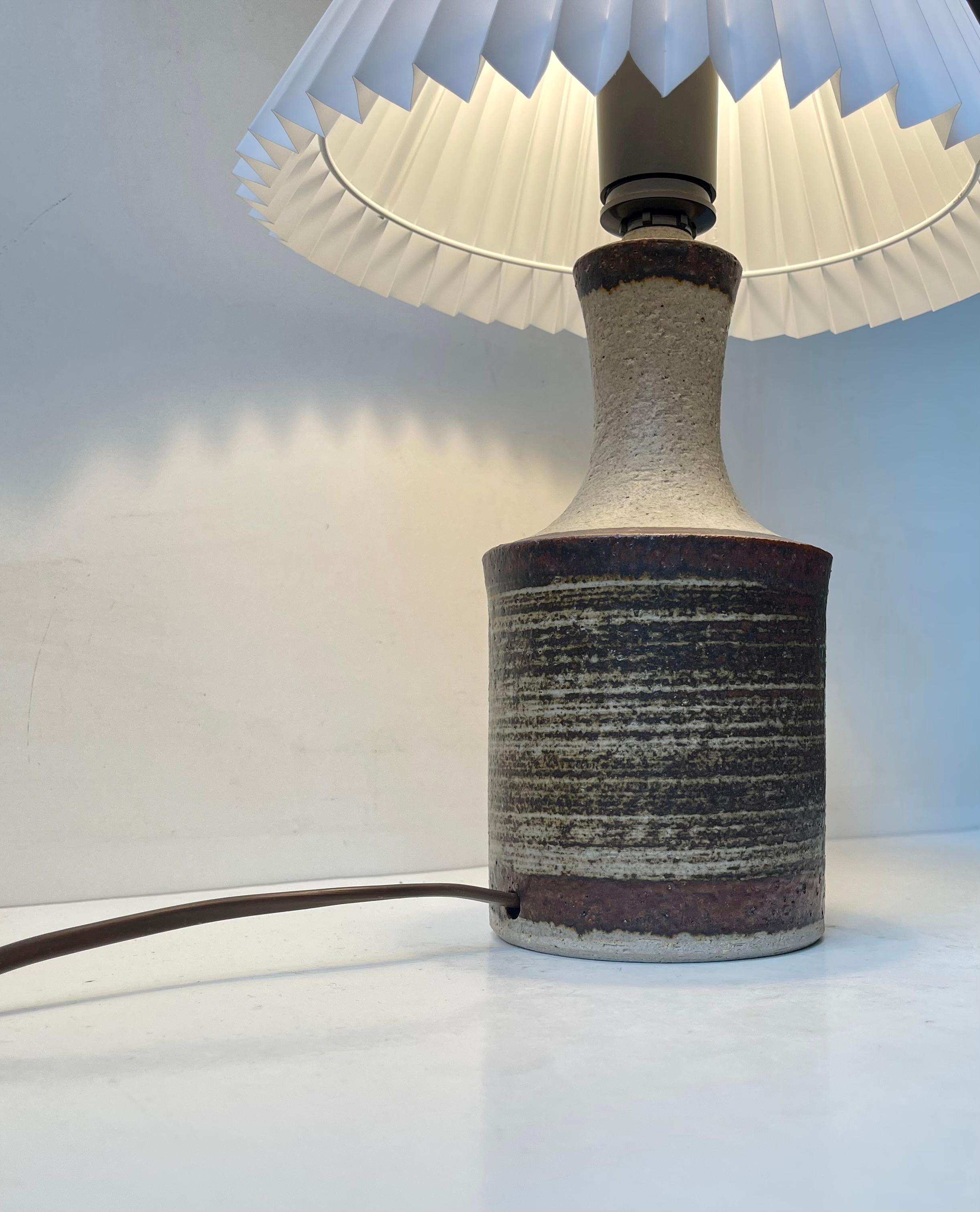 Scandinavian Modern Danish Modern Glazed Stoneware Table Lamp by Axella Stentøj, 1970s For Sale
