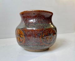 Vase moderne danois en grès émaillé de Christian Ulrik Bertelsen, 1970