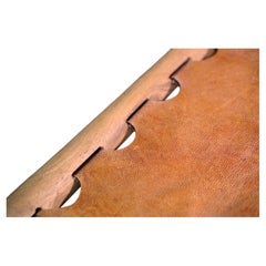 Hocker „Gold Hill“ im dänischen Modern-Stil aus Eiche und cognacfarbenem Leder von Poul Hundevad, 1960er Jahre