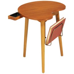 Danish Modern "Gorm" Side Table with Cigar Ashtray and Magazine Holder