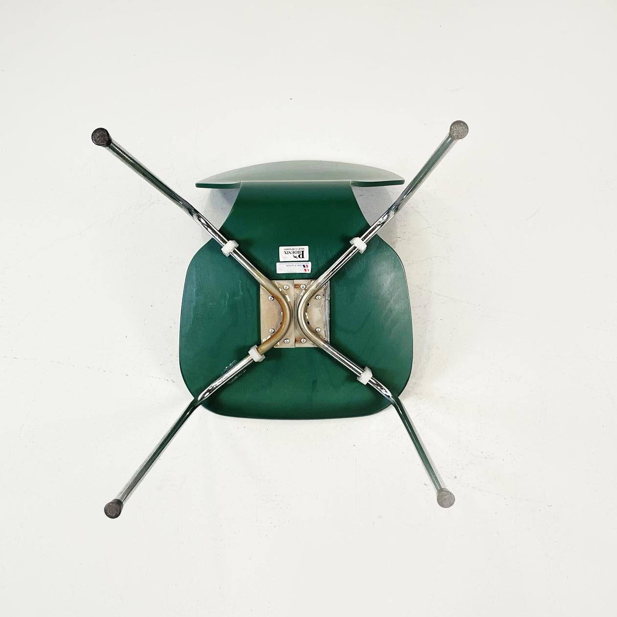 Danish Modern Green Wooden and Steel Chair by Phoenix, 1970s 9