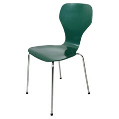 Danish Modern Green Wooden and Steel Chair by Phoenix, 1970s