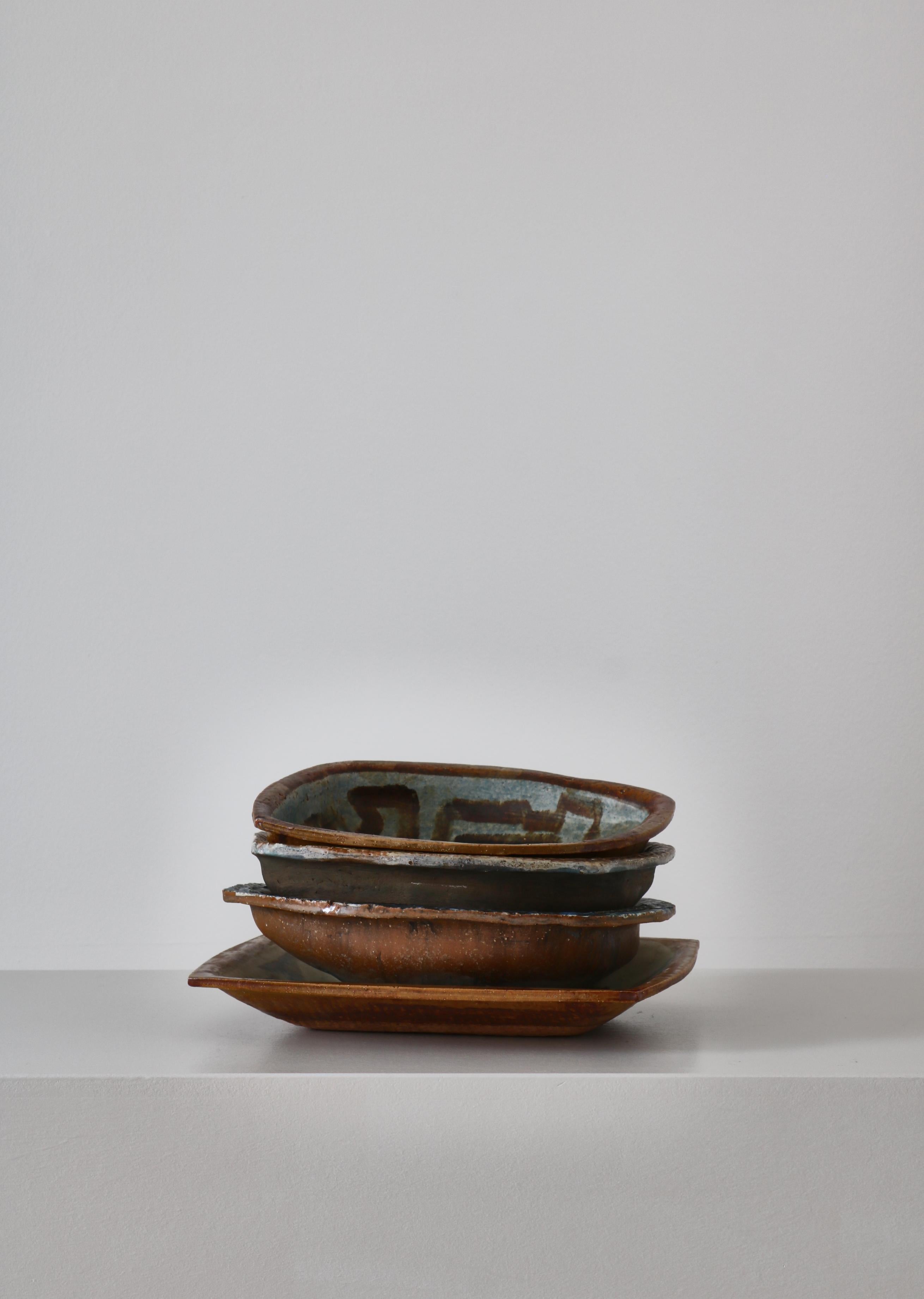 Danish Modern Group of Glazed Ceramics Bowls by Jeppe Hagedorn-Olsen, 1960s For Sale 8