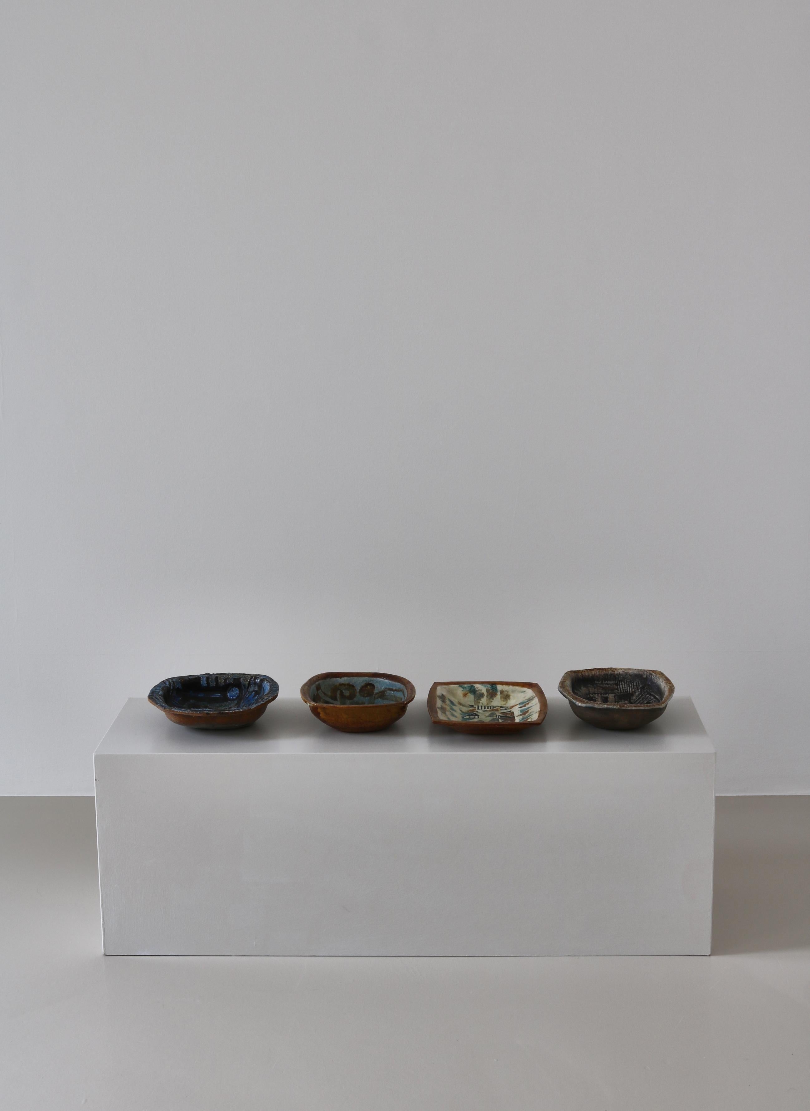 Danish Modern Group of Glazed Ceramics Bowls by Jeppe Hagedorn-Olsen, 1960s In Good Condition For Sale In Odense, DK