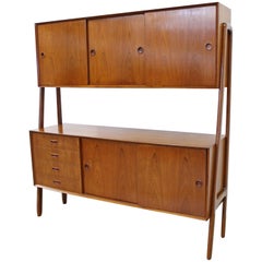 Vintage Danish Modern Gunni Omann Model 3 Two-Tier Teak Credenza 