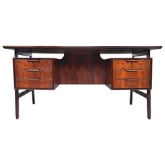 Danish Modern Gunni Omann Model 75 Rosewood Executive Desk