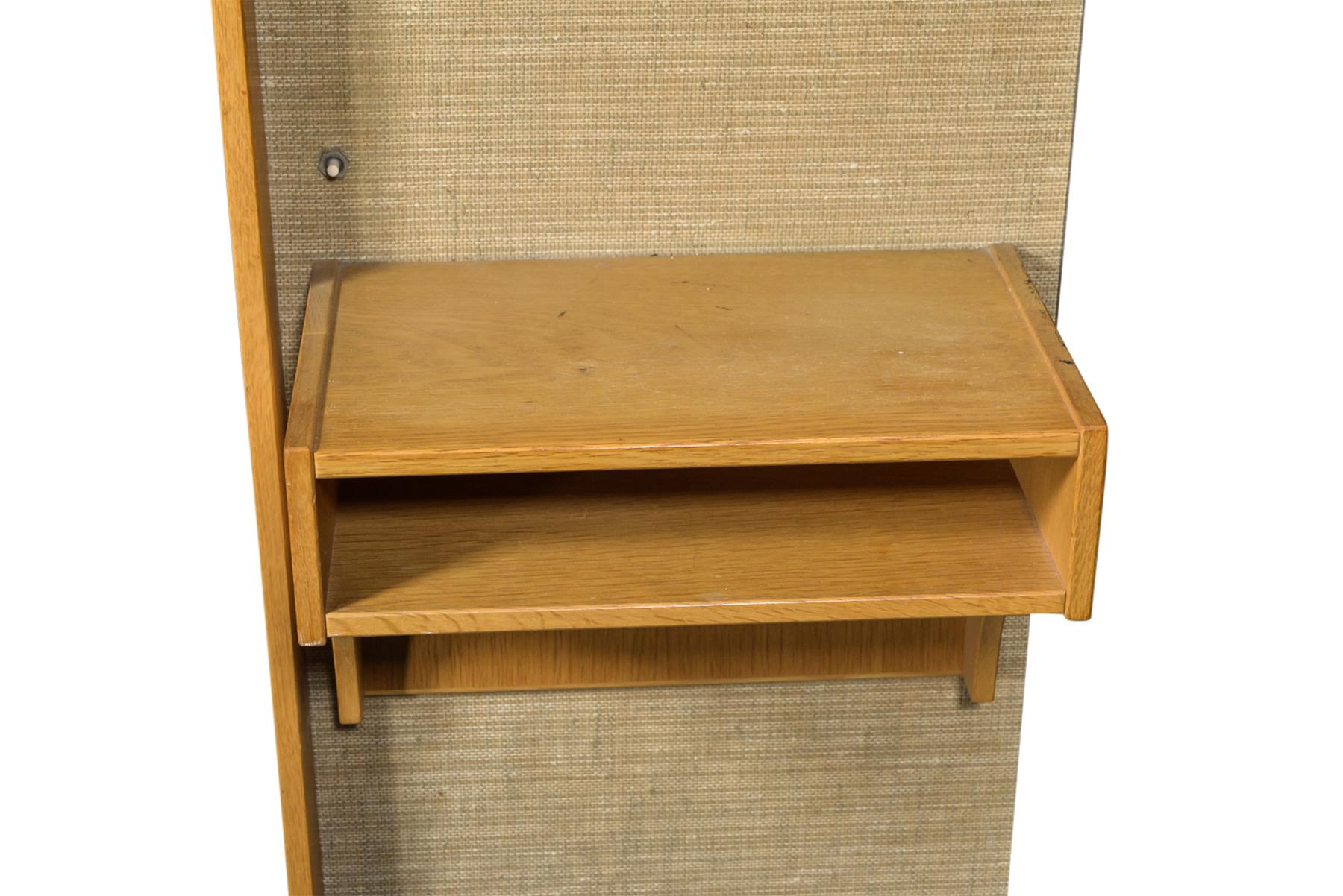 Mid-Century Modern Danish Modern Hallway or Entry Chest in Oak with Light and Magazine Rack For Sale