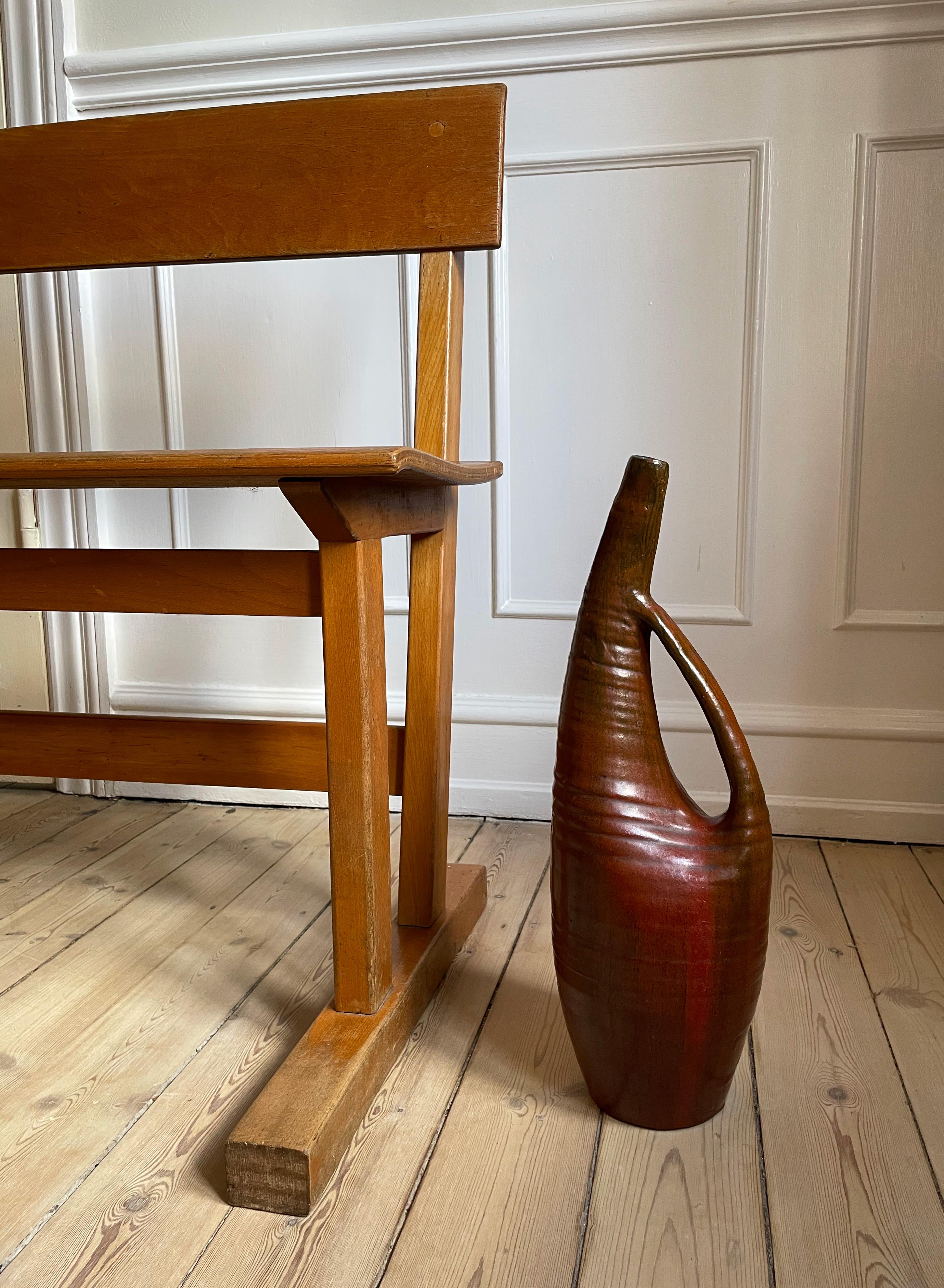 Danish Modern Hand-Crafted Wooden Bench, 1950s For Sale 10