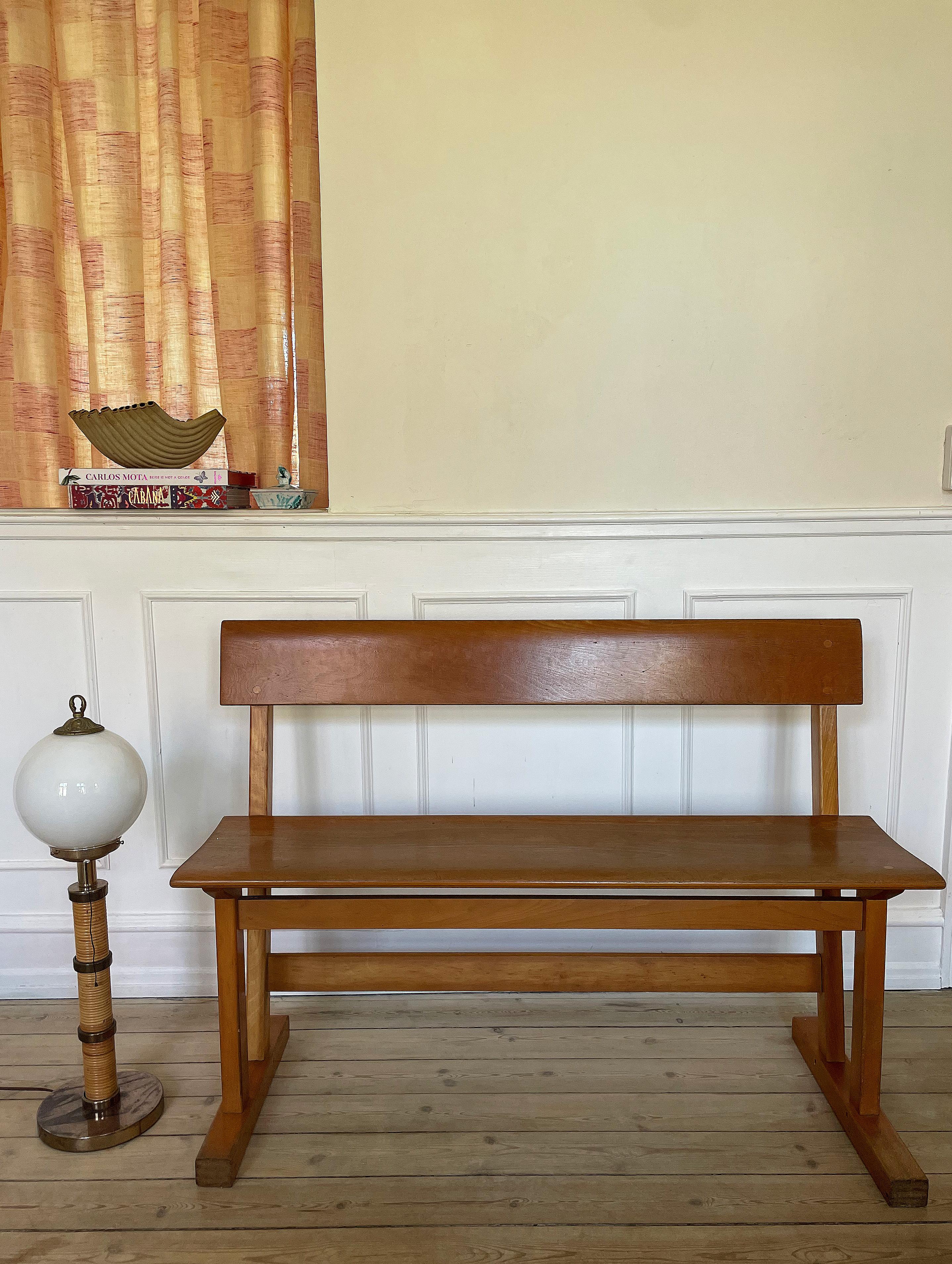 Danish Modern Hand-Crafted Wooden Bench, 1950s For Sale 14