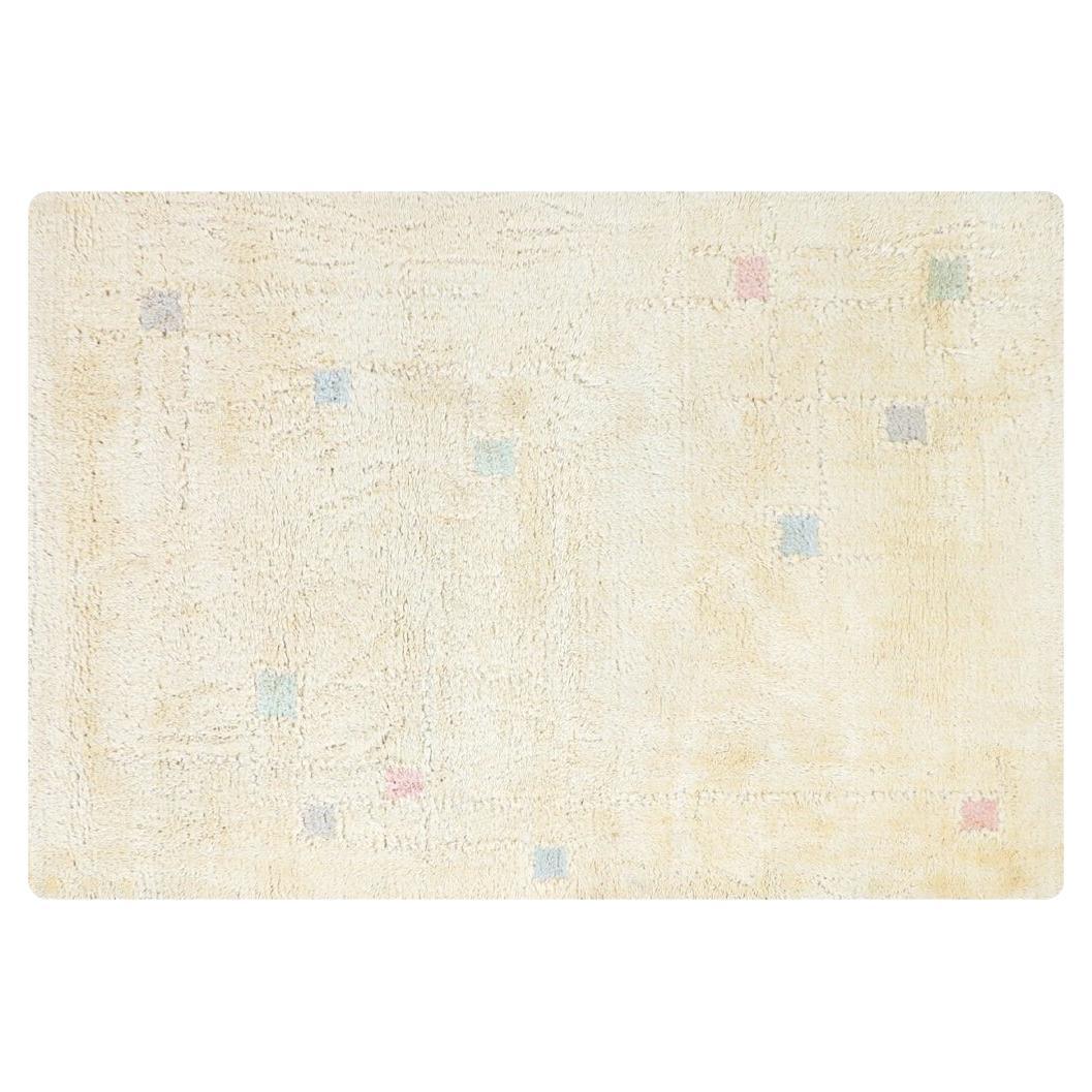Danish Modern Hand-Knotted Tan Wool Rug by Rya For Sale