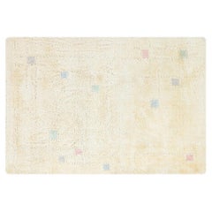 Retro Danish Modern Hand-Knotted Tan Wool Rug by Rya