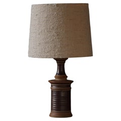 Danish Modern, Hand-Turned Stoneware Table Lamp by Tue Poulsen, Denmark, 1970s