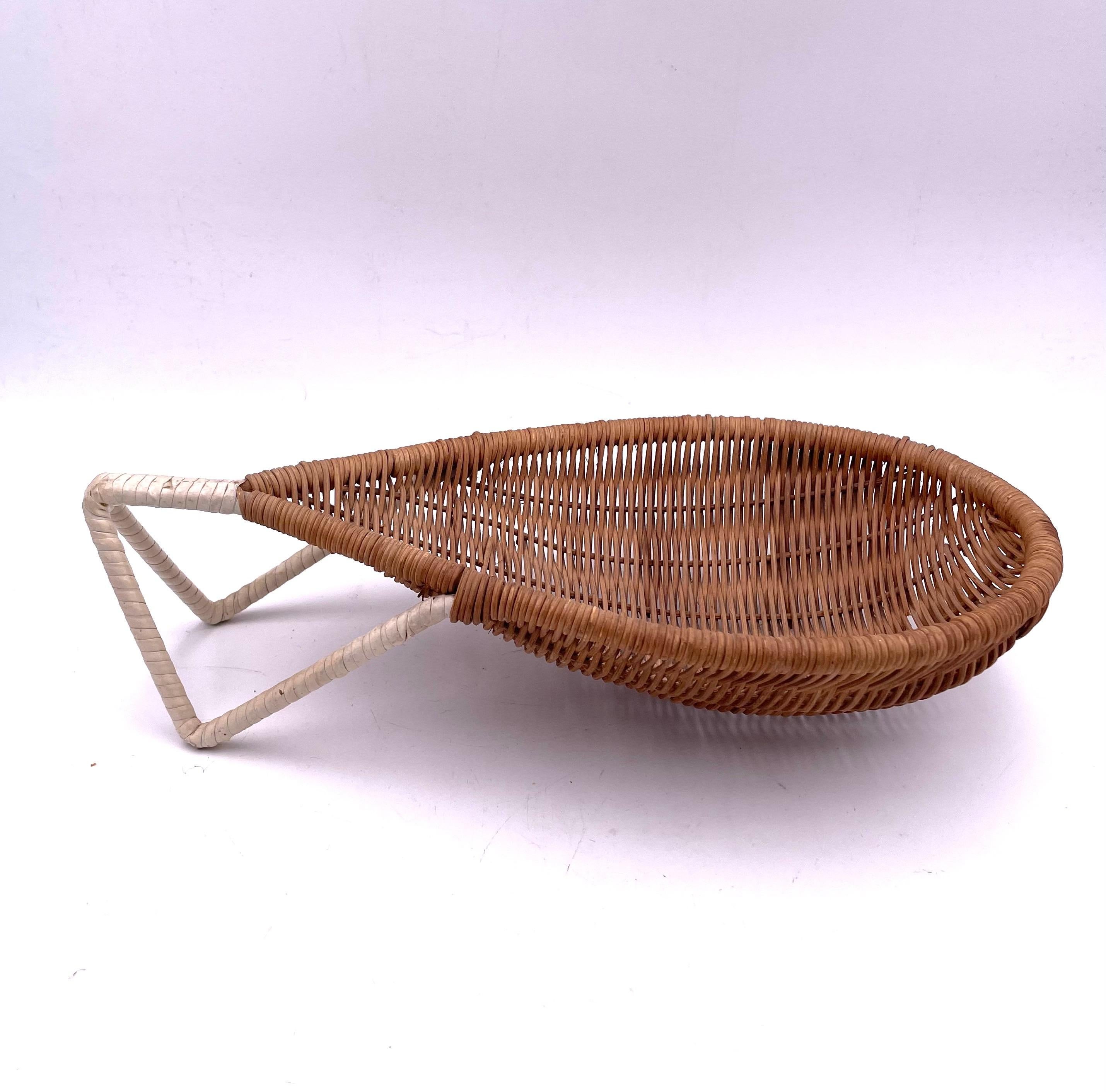 Danish modern catch-all or fruit bowl handwoven basket.