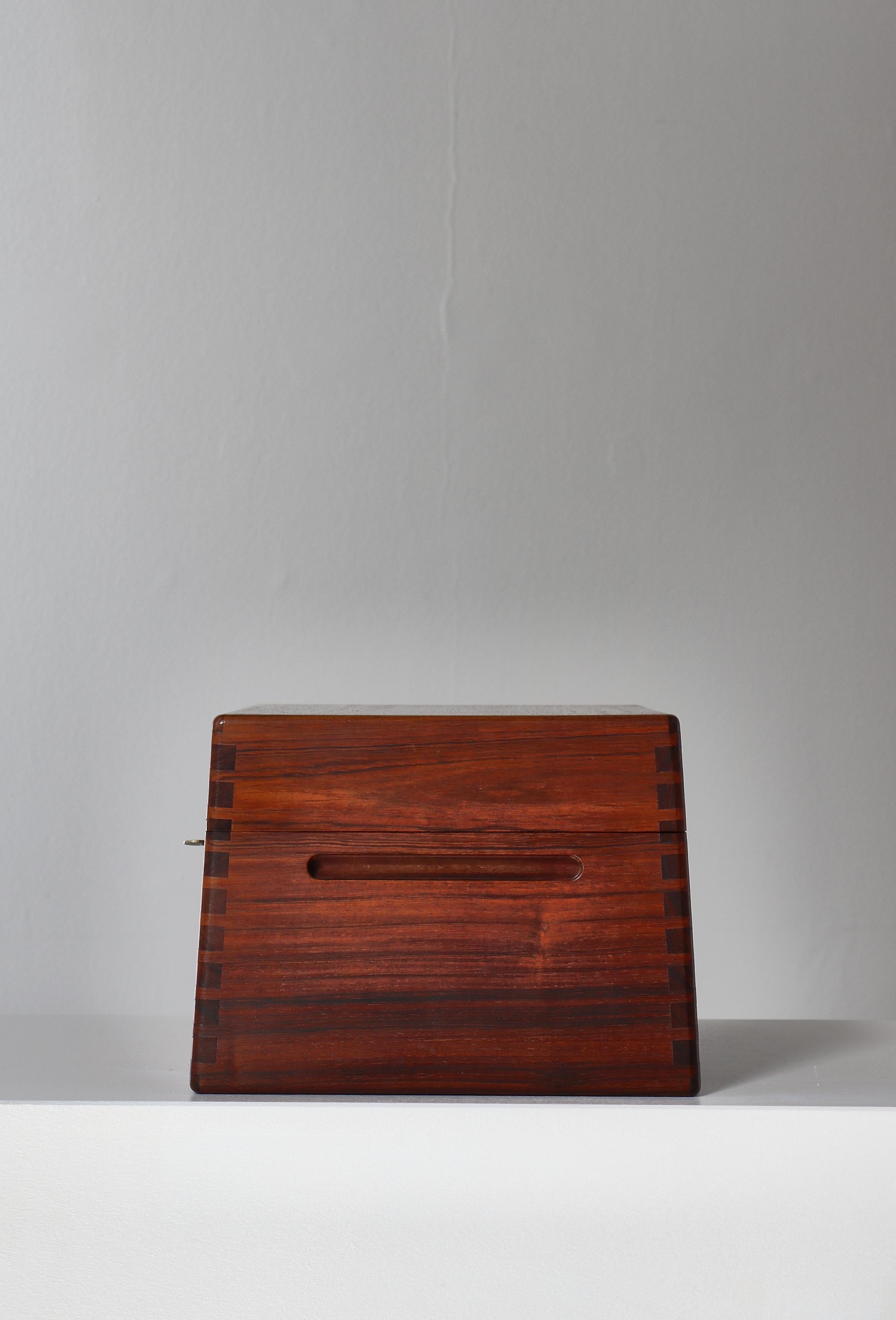Scandinavian Modern Danish Modern Handmade Liqueur Box, Rosewood & Glass by Søren Willadsen, 1960s For Sale