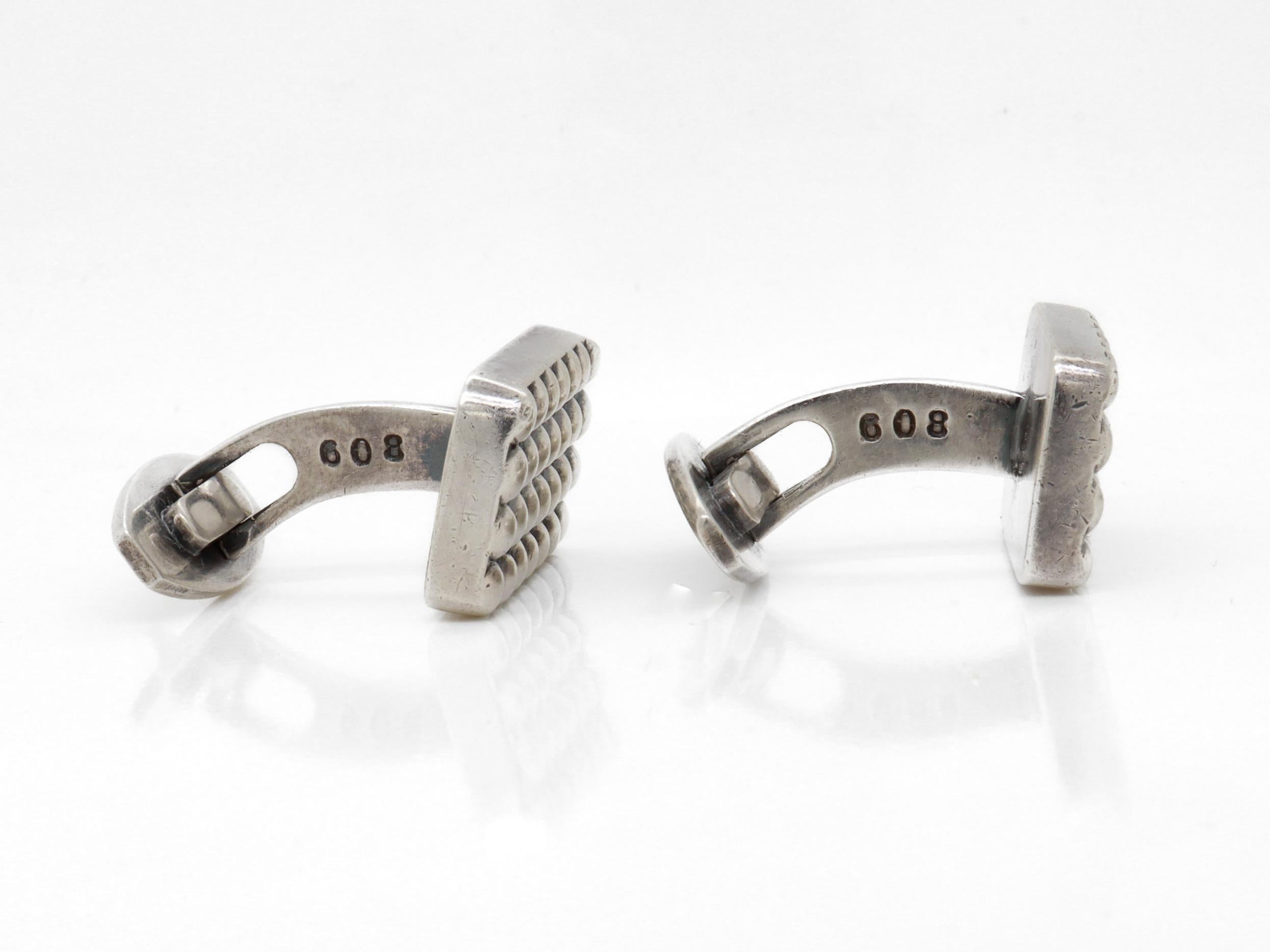 Coppia di gemelli d'argento in stile danese moderno Hans Hansen di Karl Gustav Hansen in vendita 5