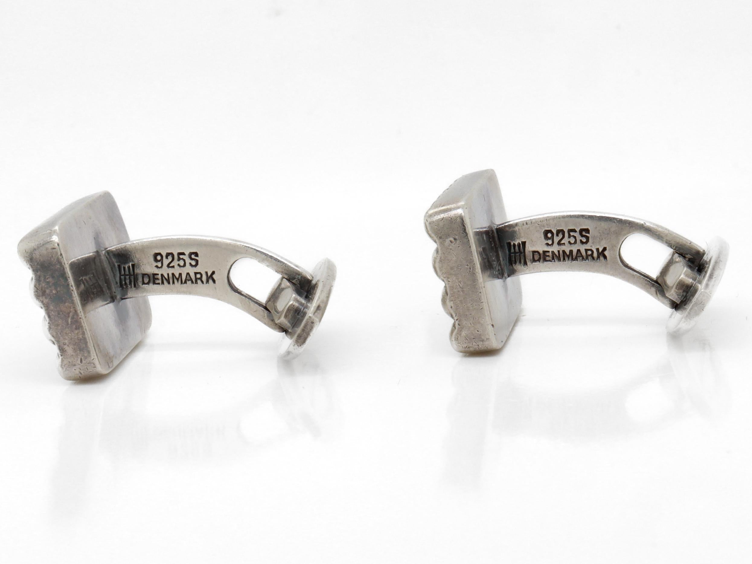 Coppia di gemelli d'argento in stile danese moderno Hans Hansen di Karl Gustav Hansen in vendita 2