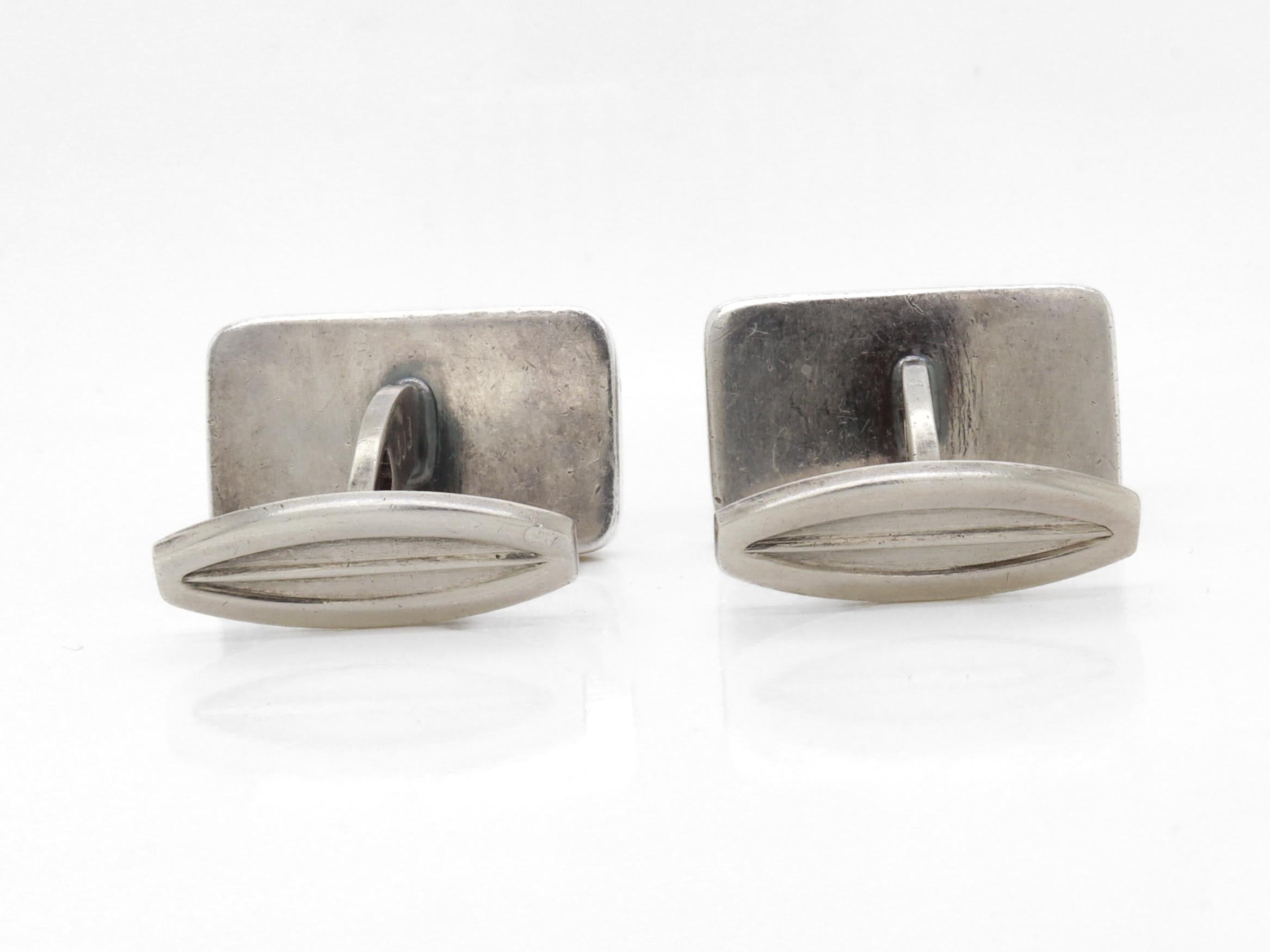 Coppia di gemelli d'argento in stile danese moderno Hans Hansen di Karl Gustav Hansen in vendita 4