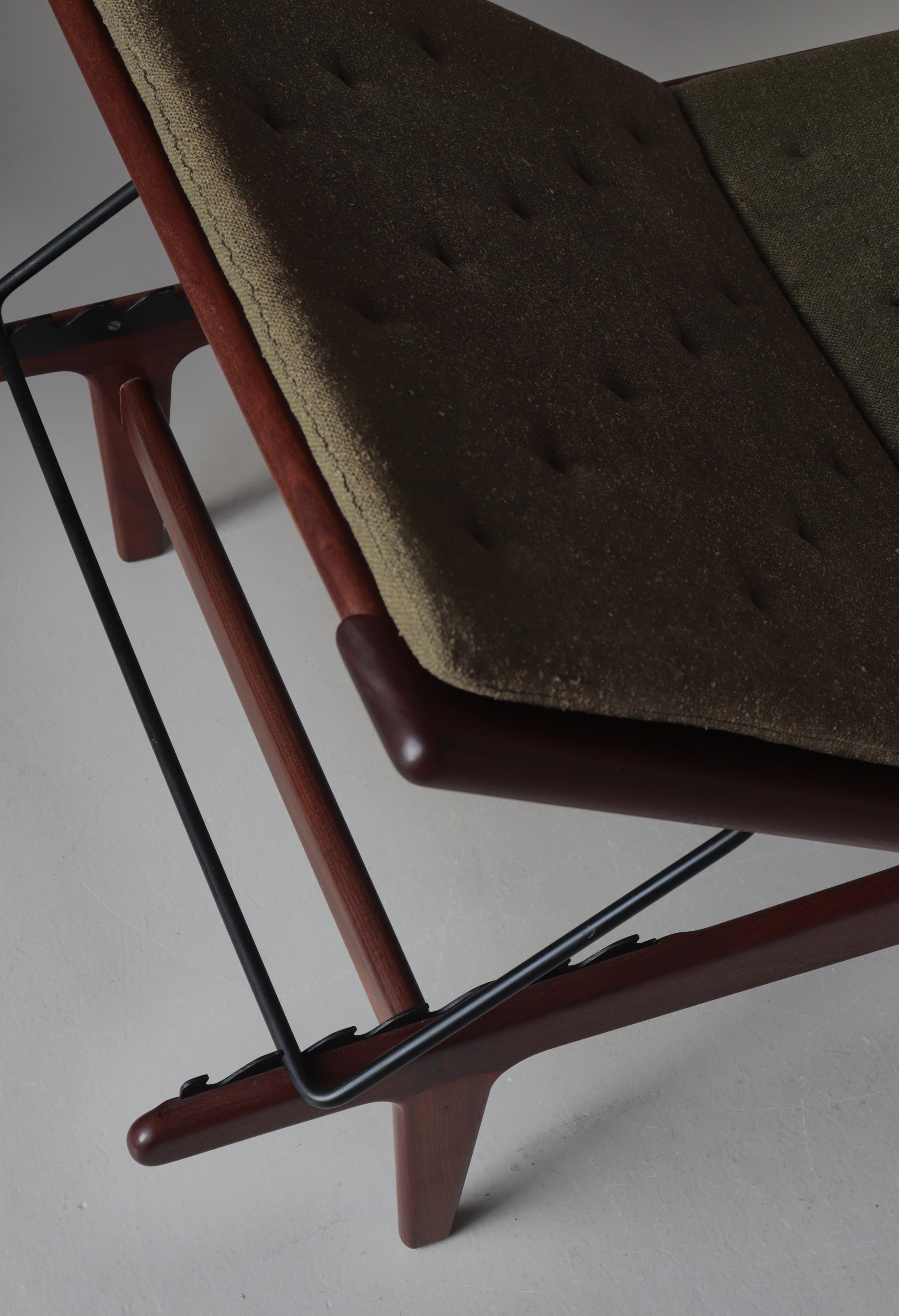 Lit de jour réglable GE-1 en bois de teck de Hans J. Wegner, années 1950, The Moderns Moderns en vente 4
