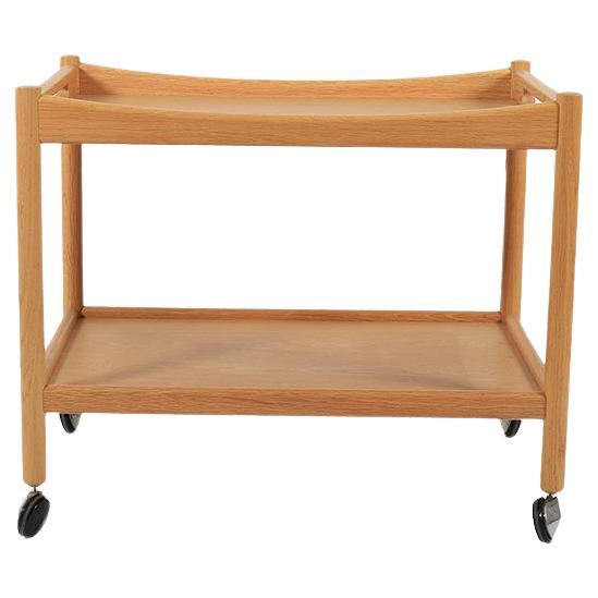 Danish Modern Hans Wegner Oak Serving Cart For Sale