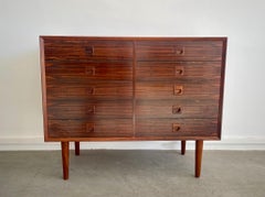 Danish Modern Hardwood Commode with Ten Drawers