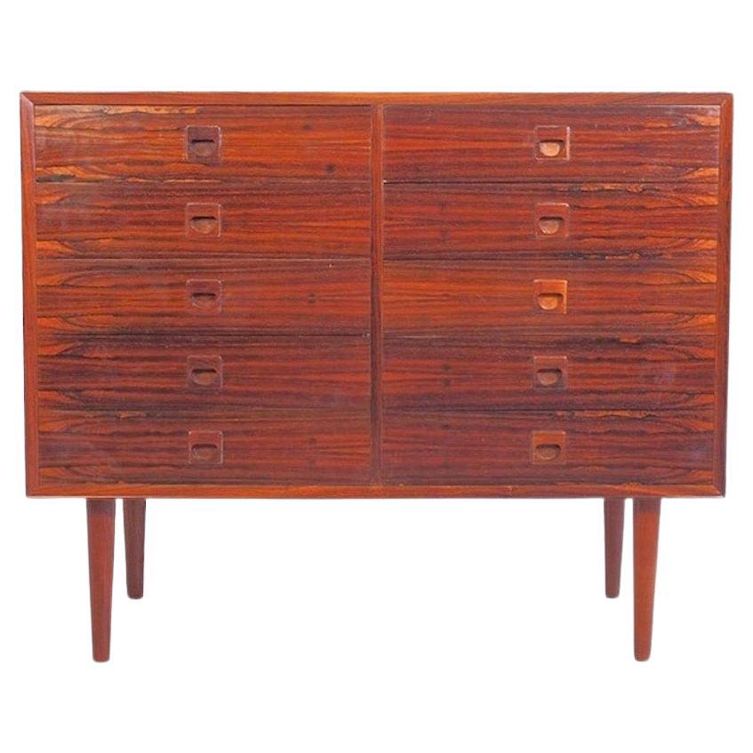 Danish Modern Hardwood Commode with Ten Drawers For Sale at 1stDibs