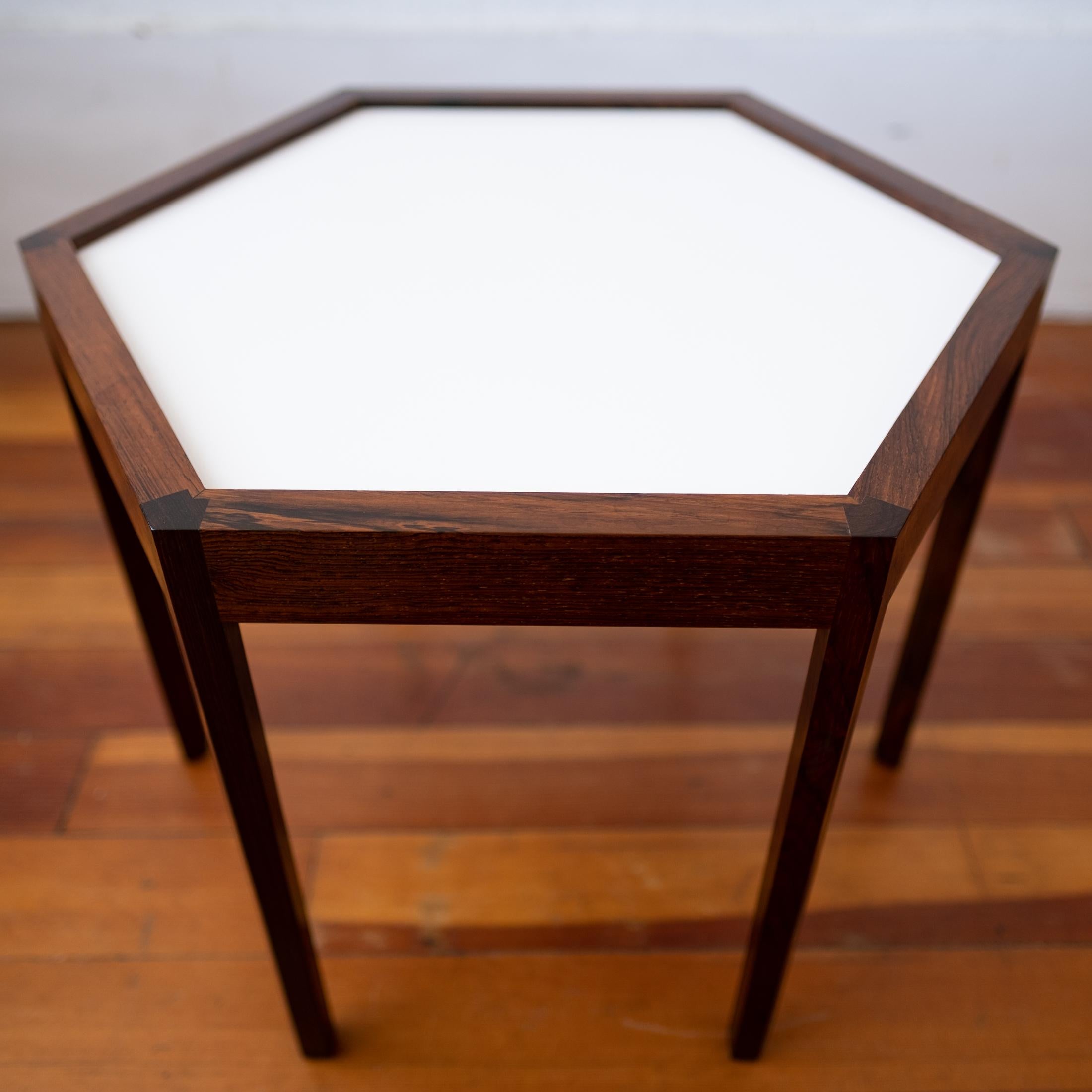 Mid-20th Century Danish Modern Hexagon Rosewood Side Table Hans C. Andersen