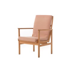 Danish Modern High Back Beech Lounge