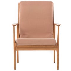 Danish Modern High Back Beech Lounge