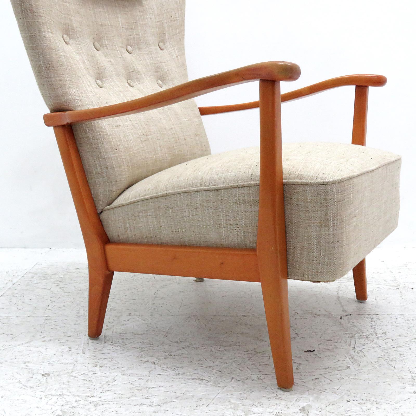 Danish Modern High Back Chair by Dux, 1940 1