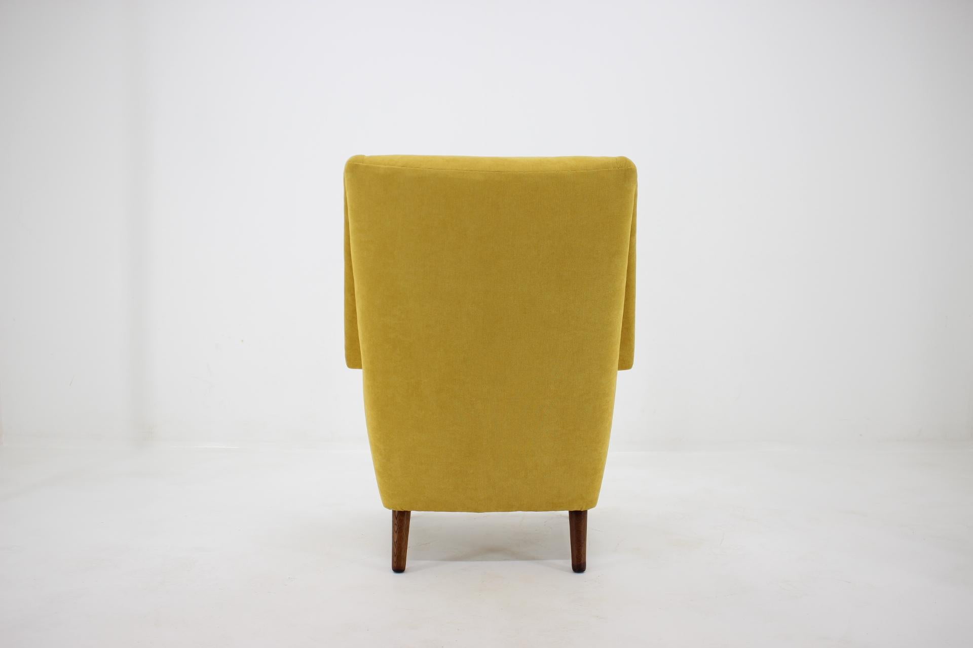 Wood Danish Modern High Back Lounge Chair