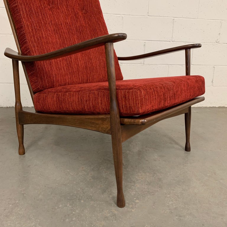 Danish Modern High Back Maple Lounge Chair at 1stDibs
