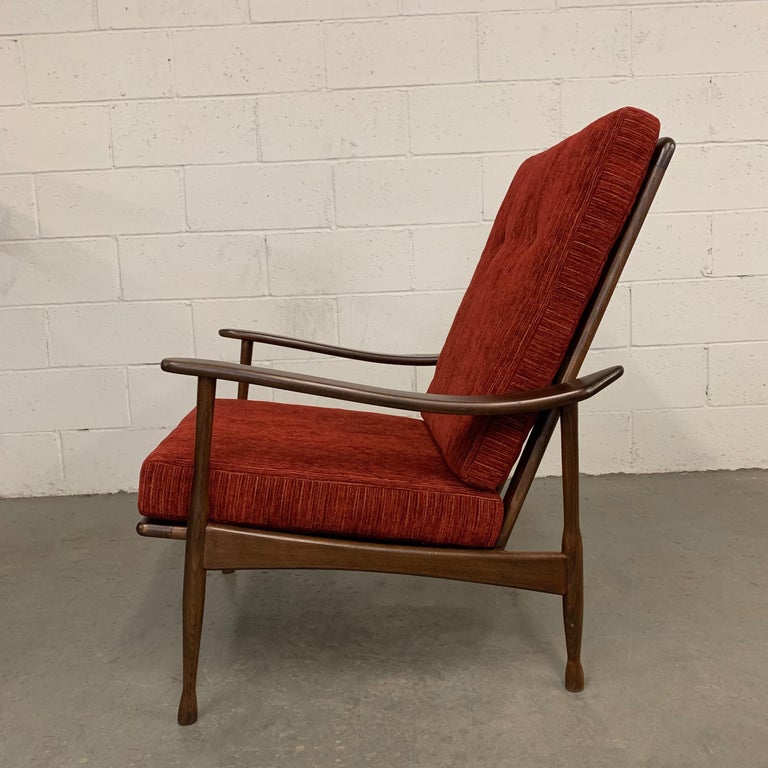 Danish Modern High Back Maple Lounge Chair For Sale at 1stdibs