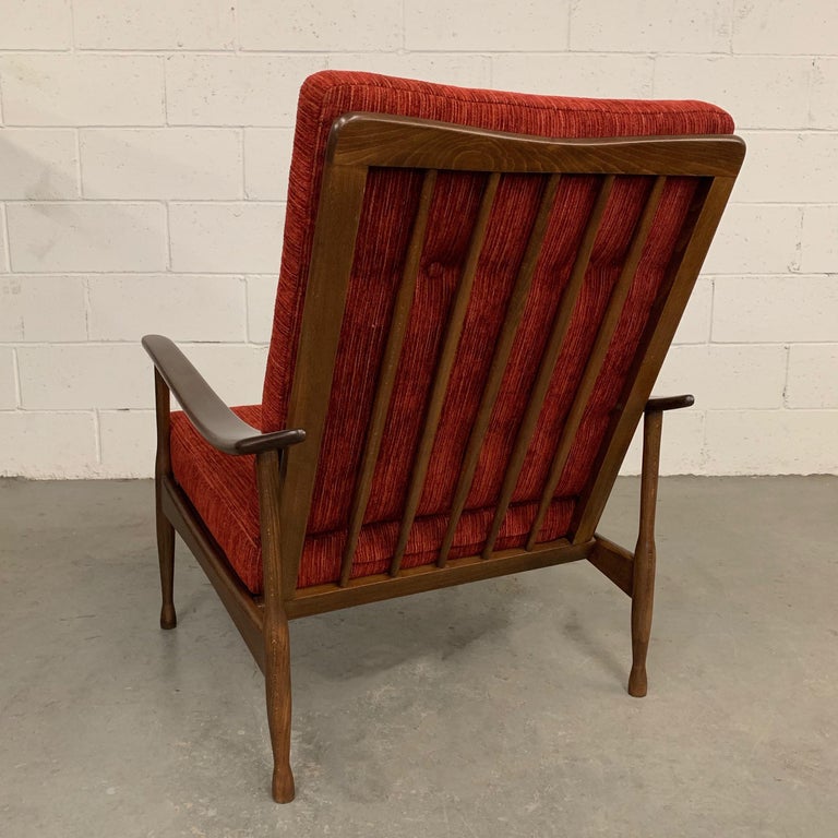 Danish Modern High Back Maple Lounge Chair at 1stDibs