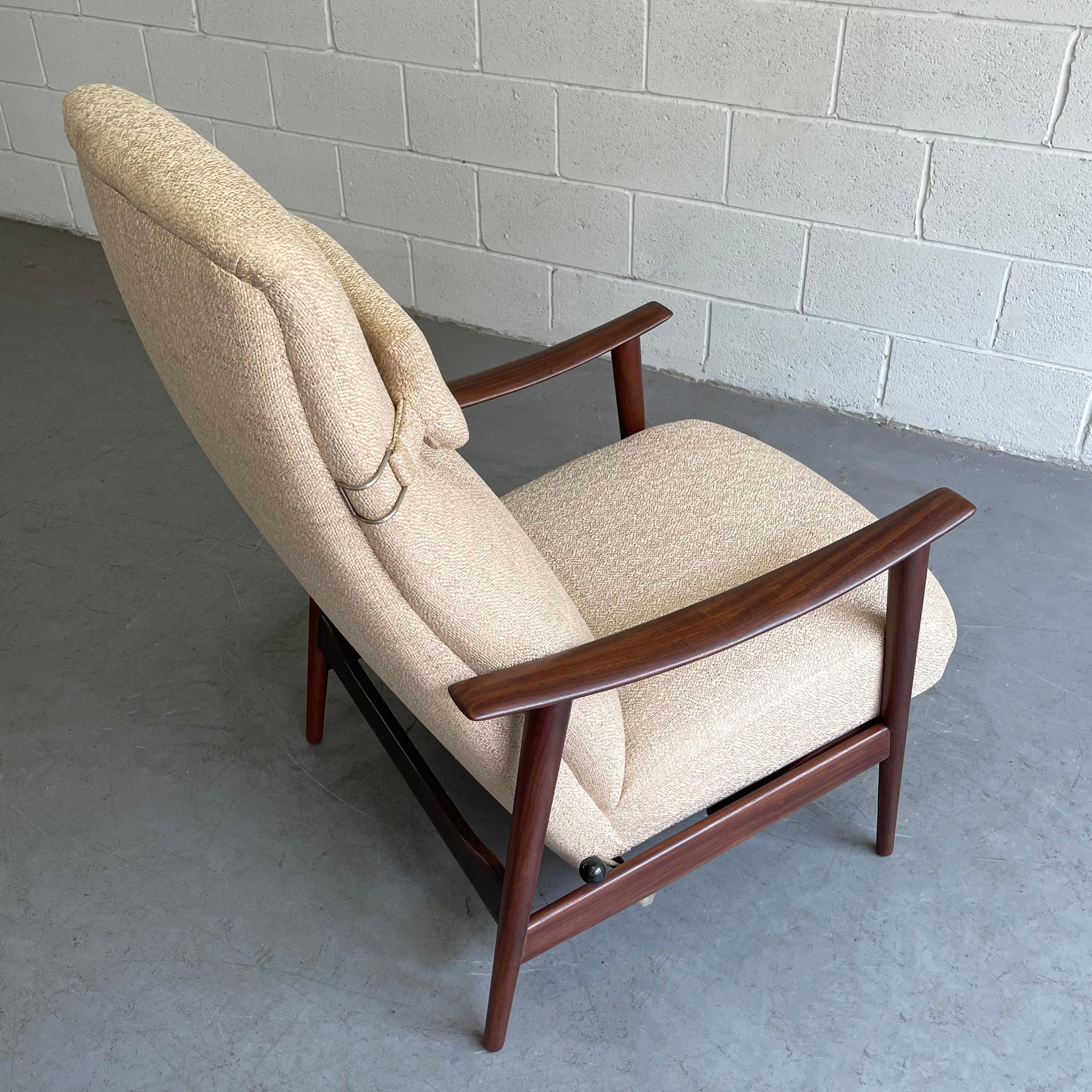 Danish Modern High Back Teak Recliner Lounge Chair by Arnt Lande In Good Condition In Brooklyn, NY