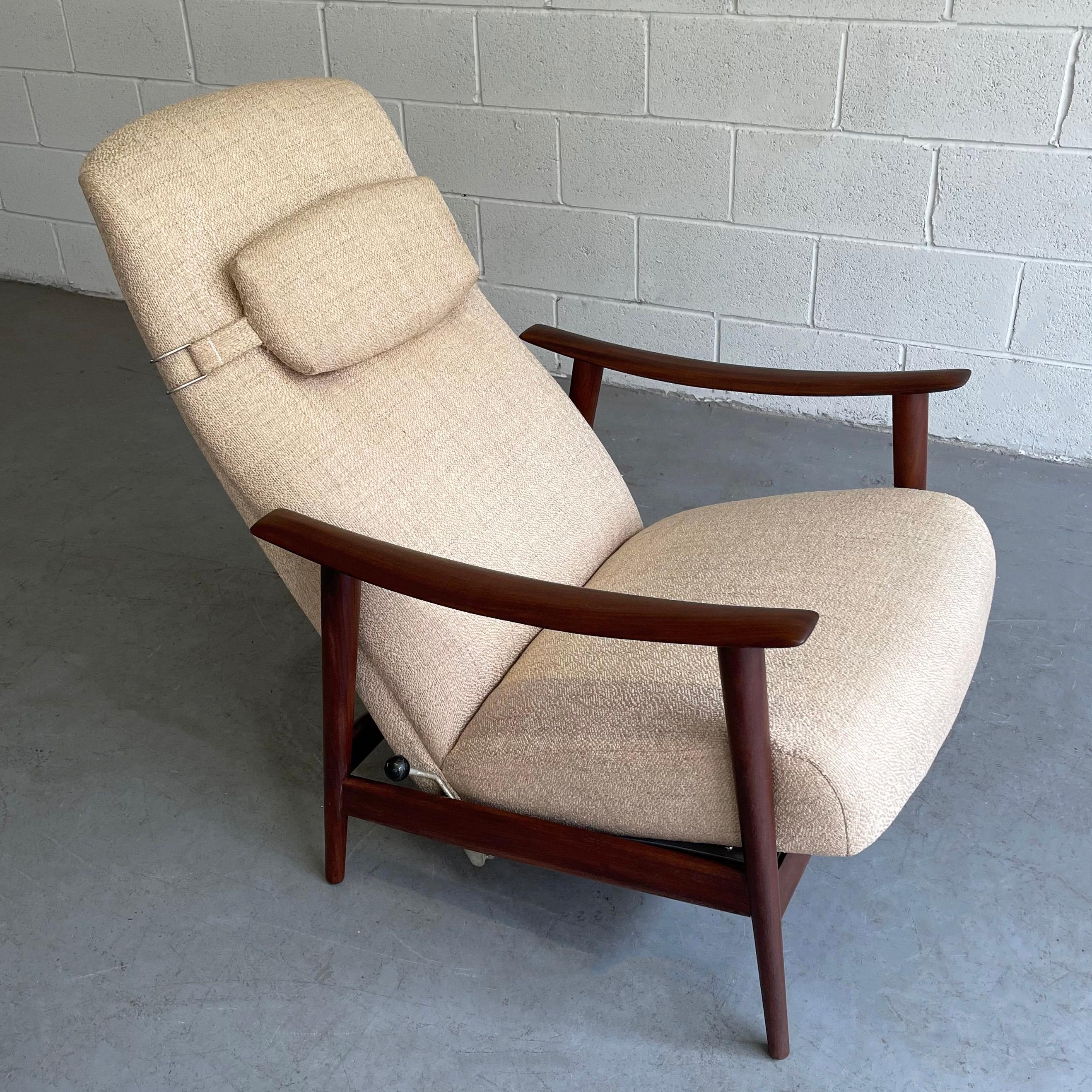 20th Century Danish Modern High Back Teak Recliner Lounge Chair by Arnt Lande