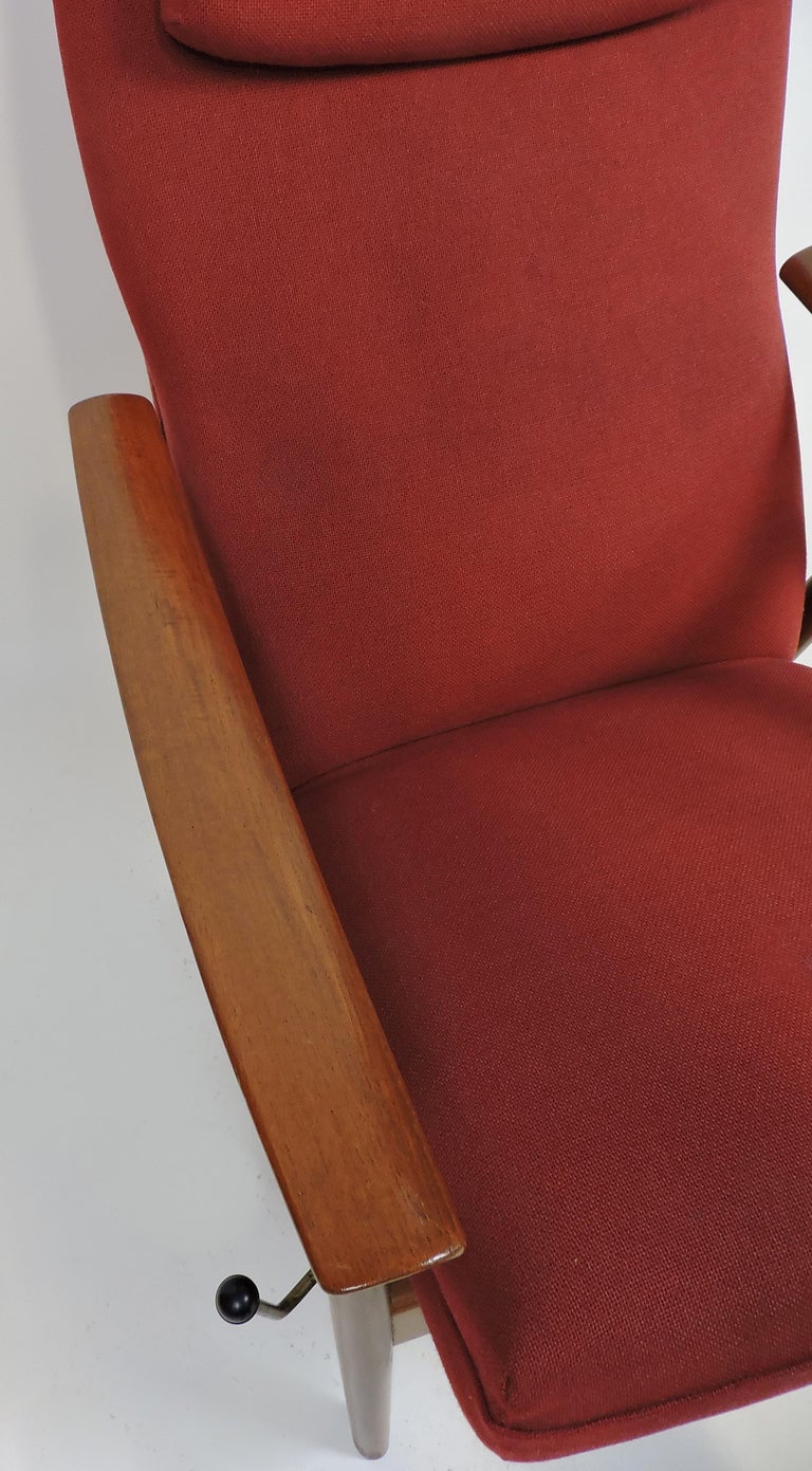 Danish Modern High Back Teak Rocker Recliner Chair by Arnt Lande, Two ...
