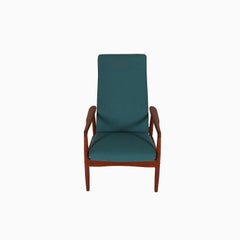 Danish Modern High Backed Reclining Lounge Chair