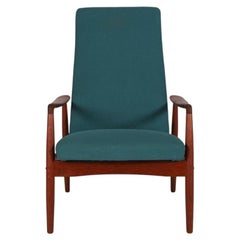 Danish Modern High Backed Reclining Lounge Chair