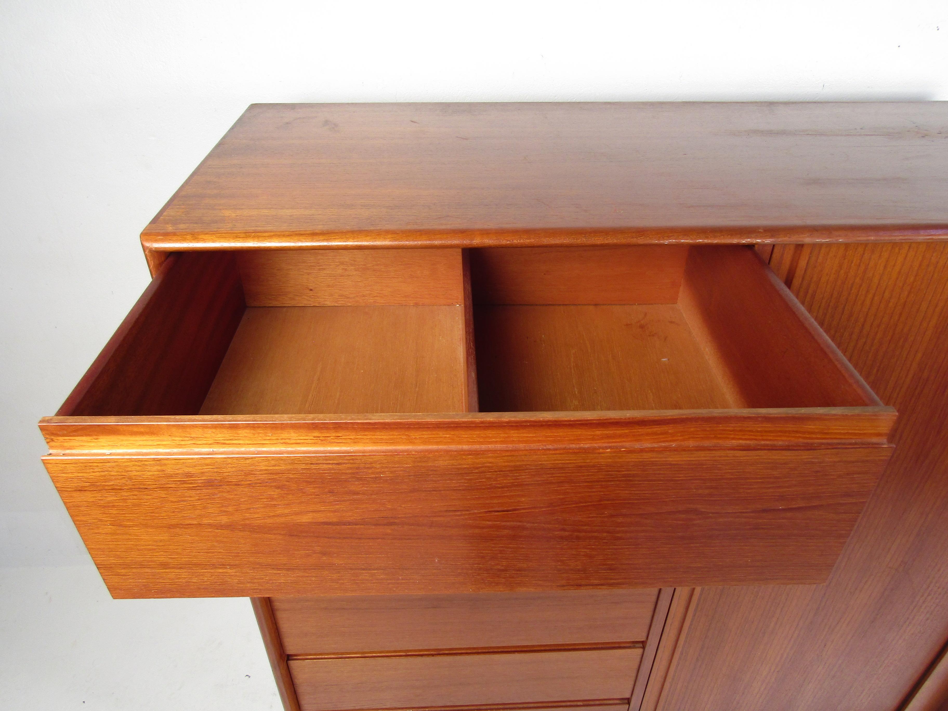 Danish Modern High Dresser with Tambour Door 1