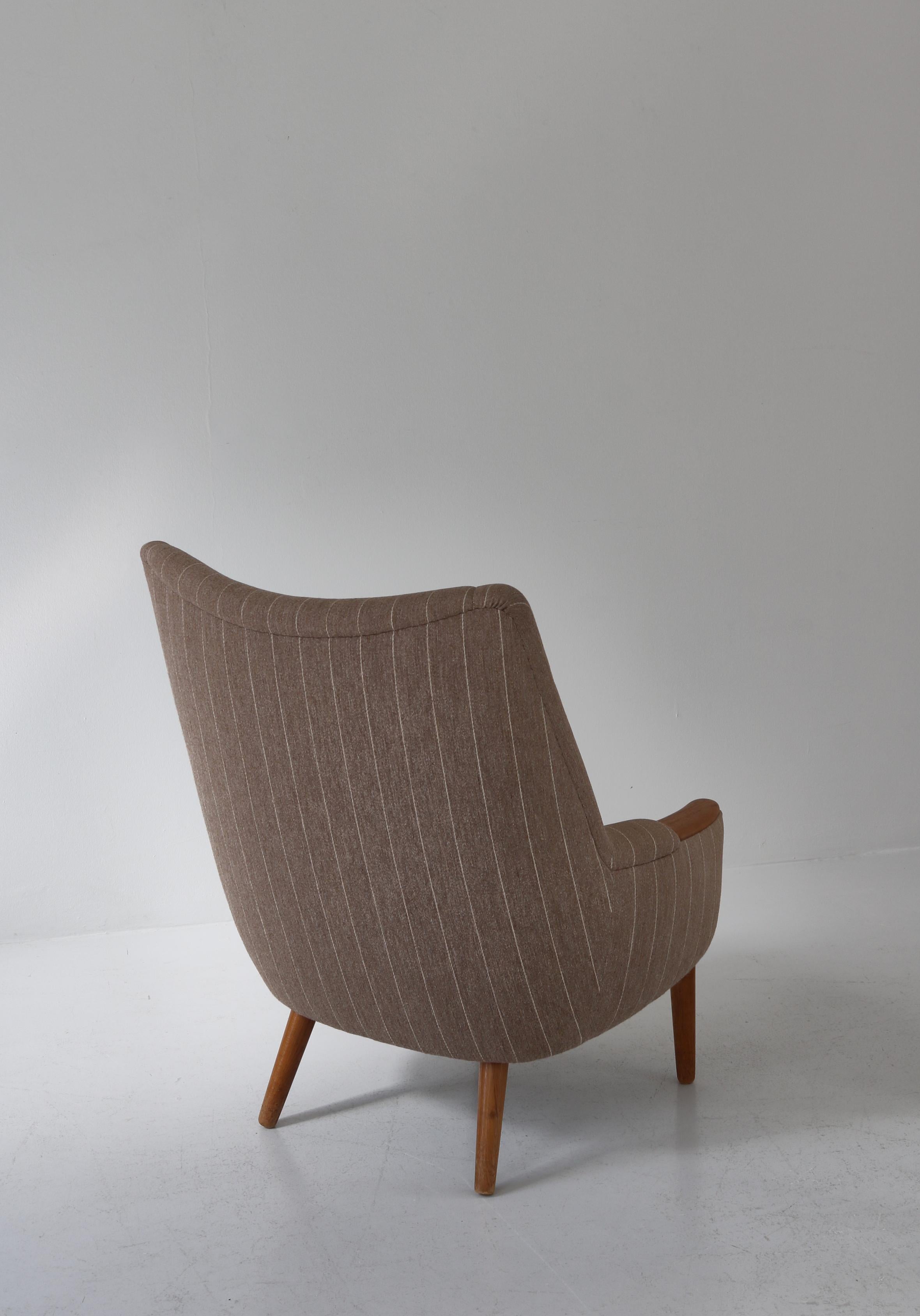 Danish Modern Highback Lounge Chair by Kurt Østervig, Teakwood & Oak, 1958 For Sale 7