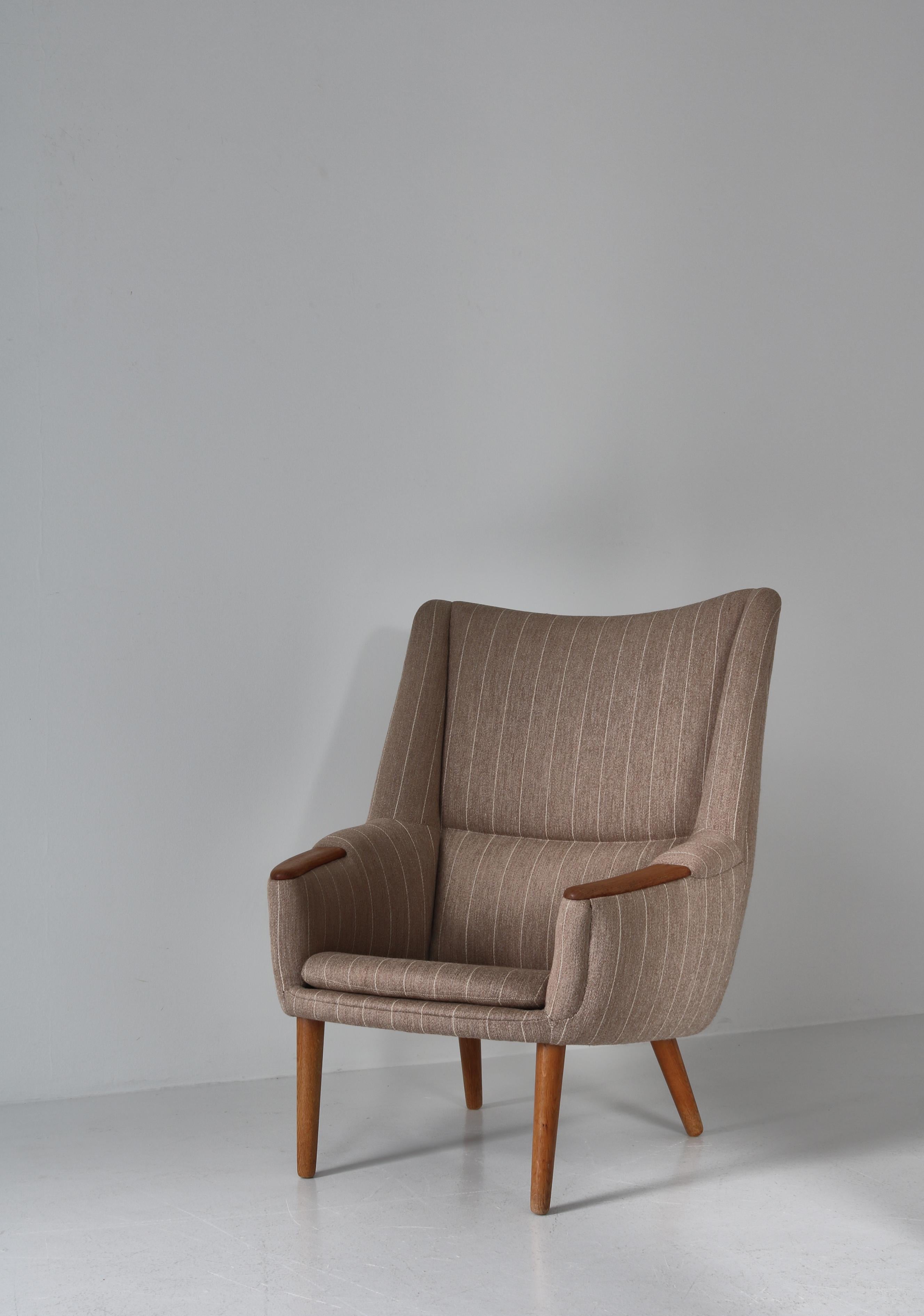 Danish Modern Highback Lounge Chair by Kurt Østervig, Teakwood & Oak, 1958 For Sale 10