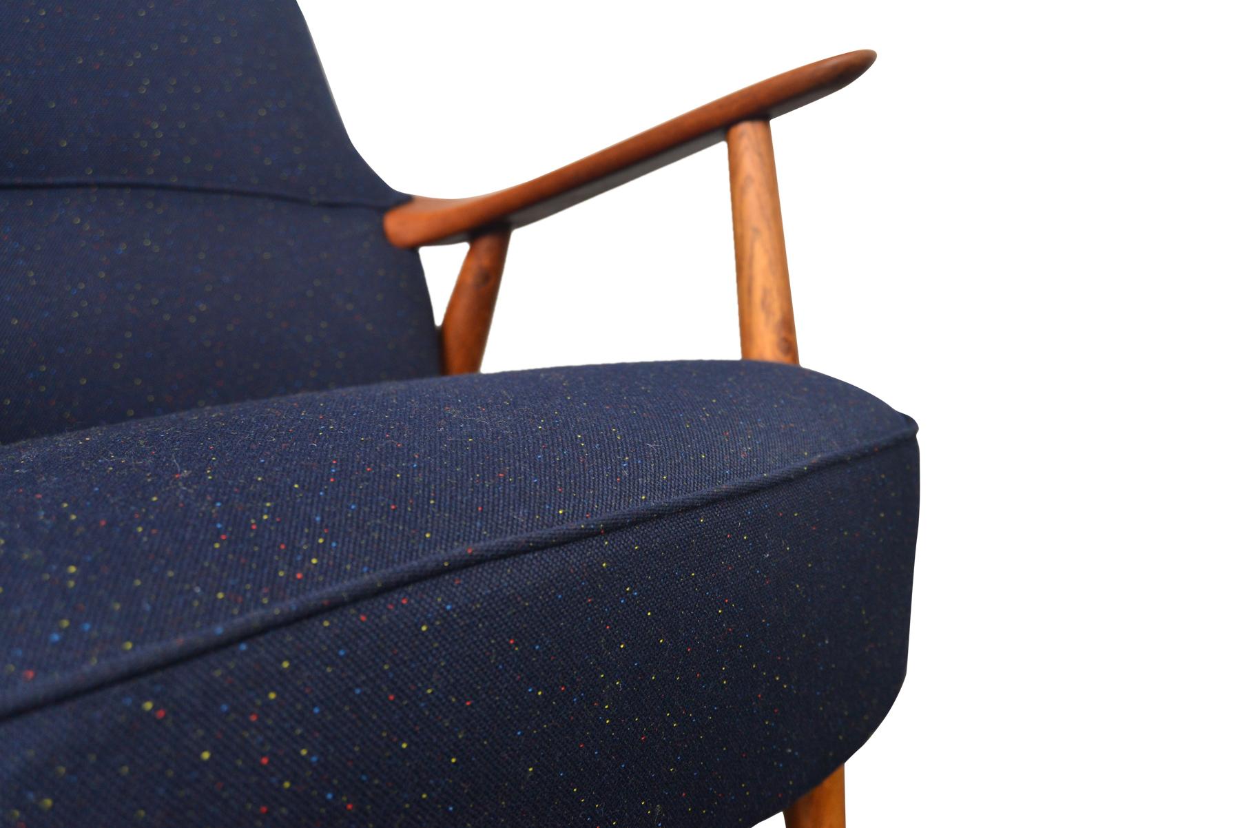 Mid-Century Modern Danish Modern Highback Lounge Chair in Teak and Oak For Sale